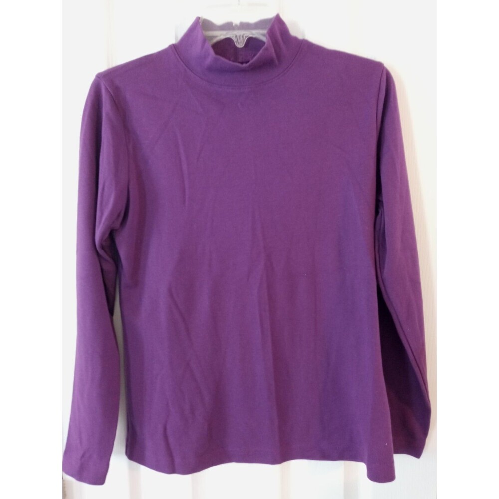 Ultra Softs Women’s 1/4 Zip Pullover Long Sleeve Shirt Purple Size Small Basic